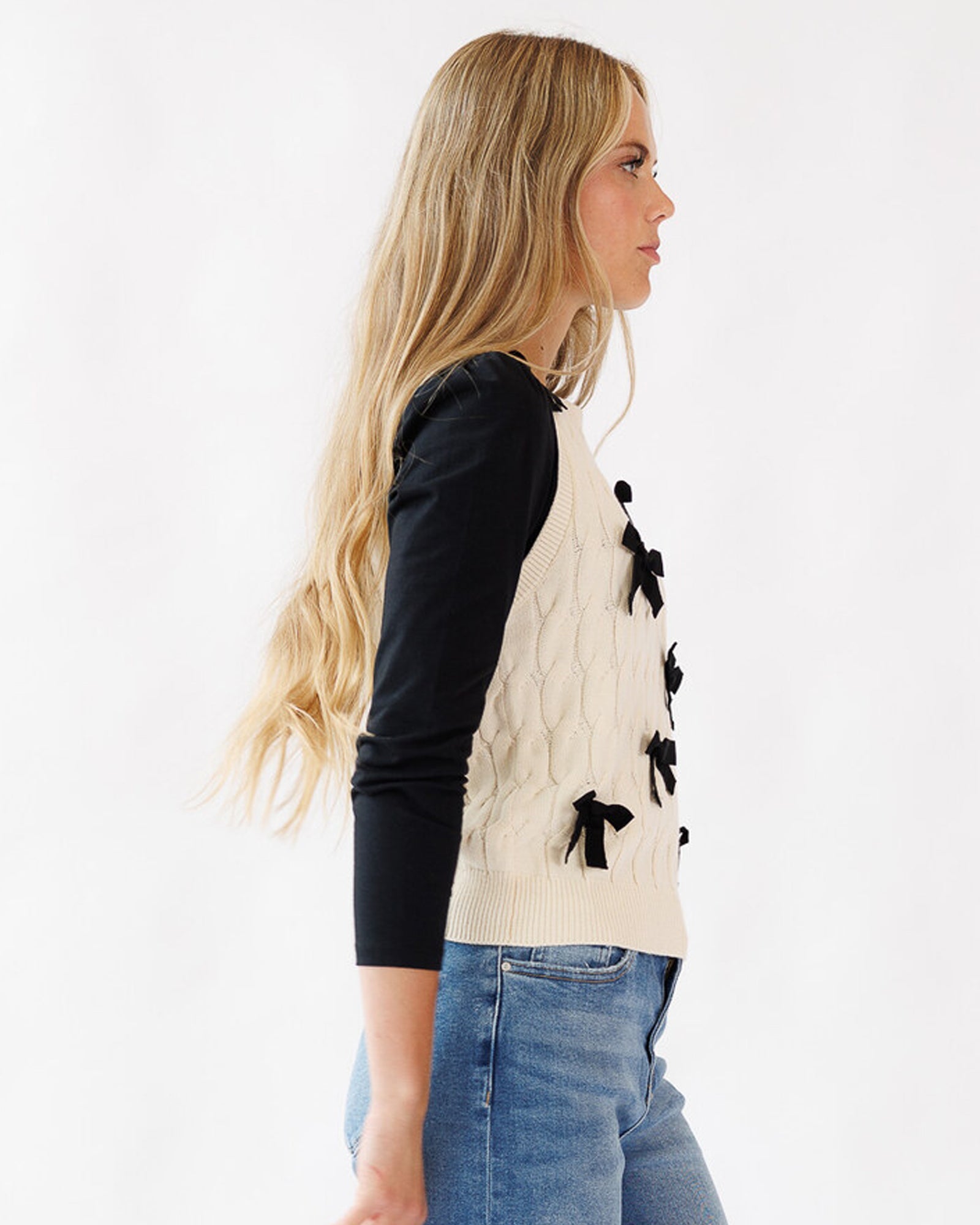 Bow Beautiful Vest Sweaters Downeast- Tilden Co.