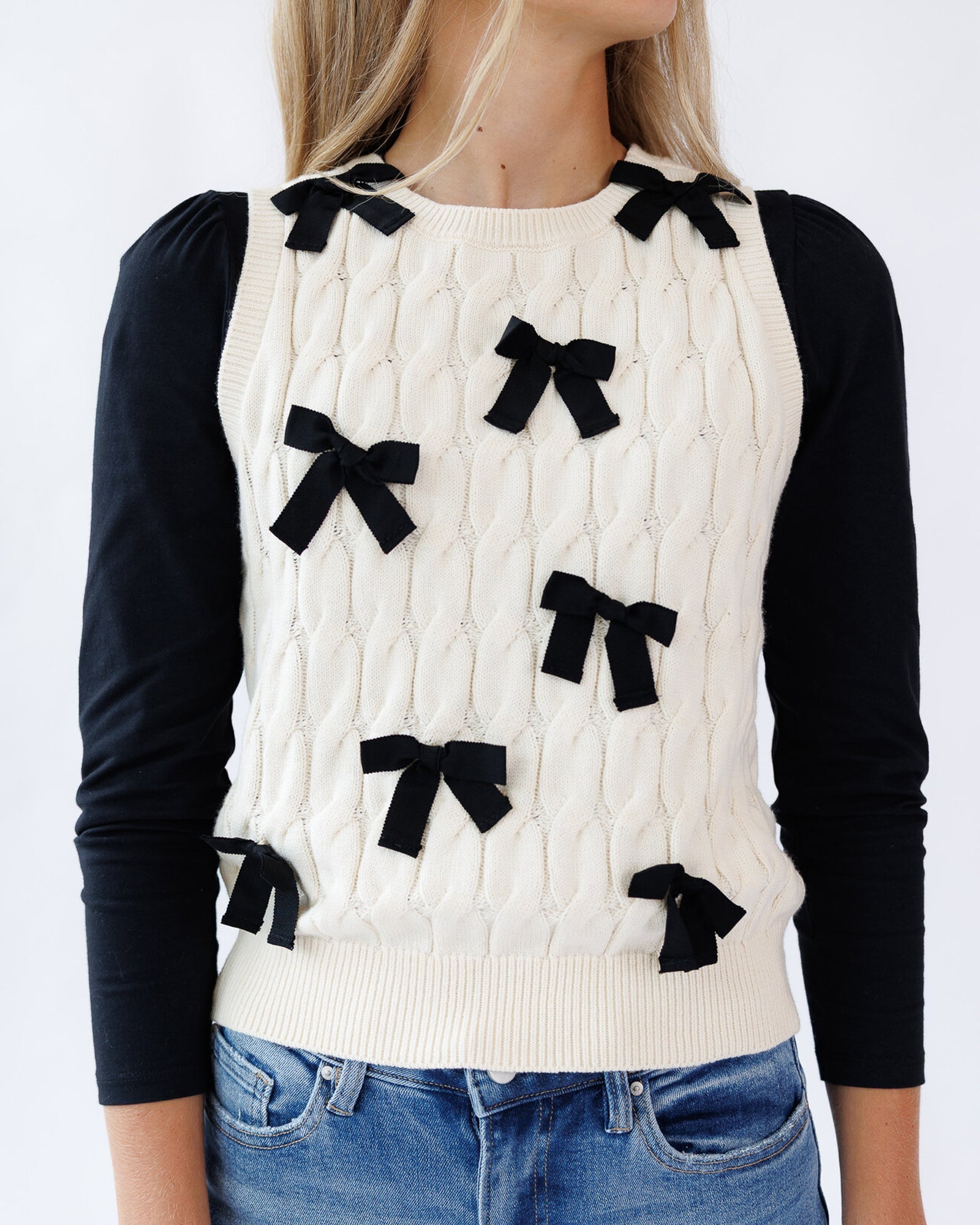 Bow Beautiful Vest Sweaters Downeast- Tilden Co.