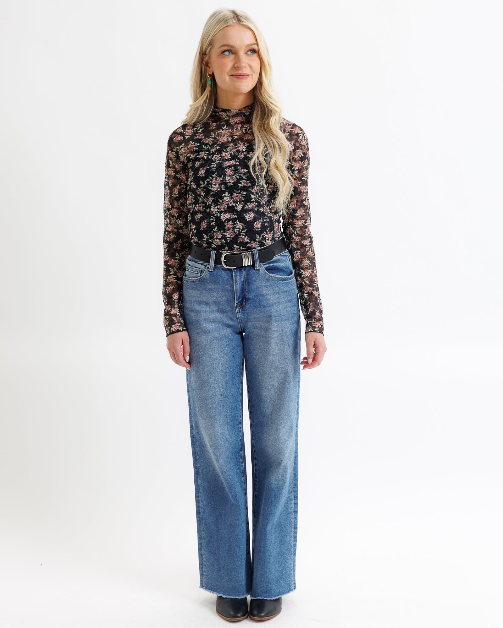 Floral Lace Layering Top Tops Downeast- Tilden Co.