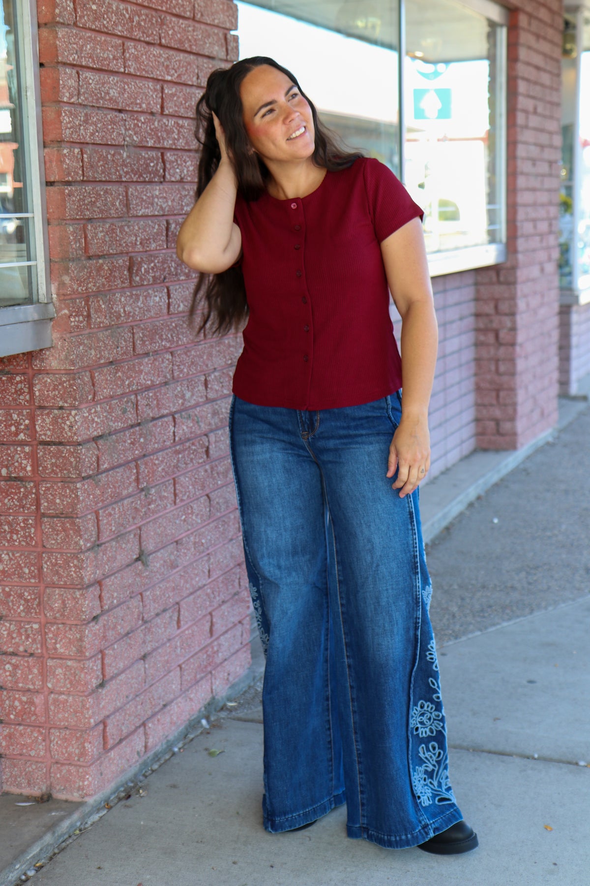 Studio Cardi in Pomegranate Cardigan Mikarose- Tilden Co.