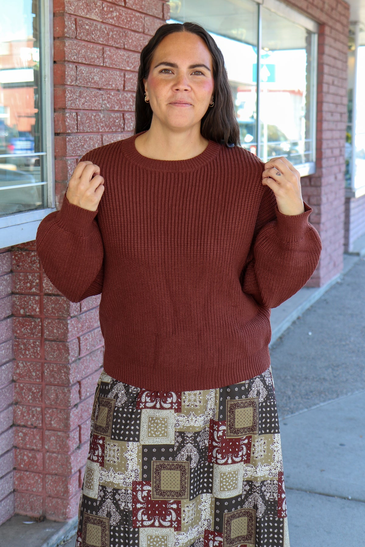 Oversized Sweater in Maple Sweater Mikarose- Tilden Co.