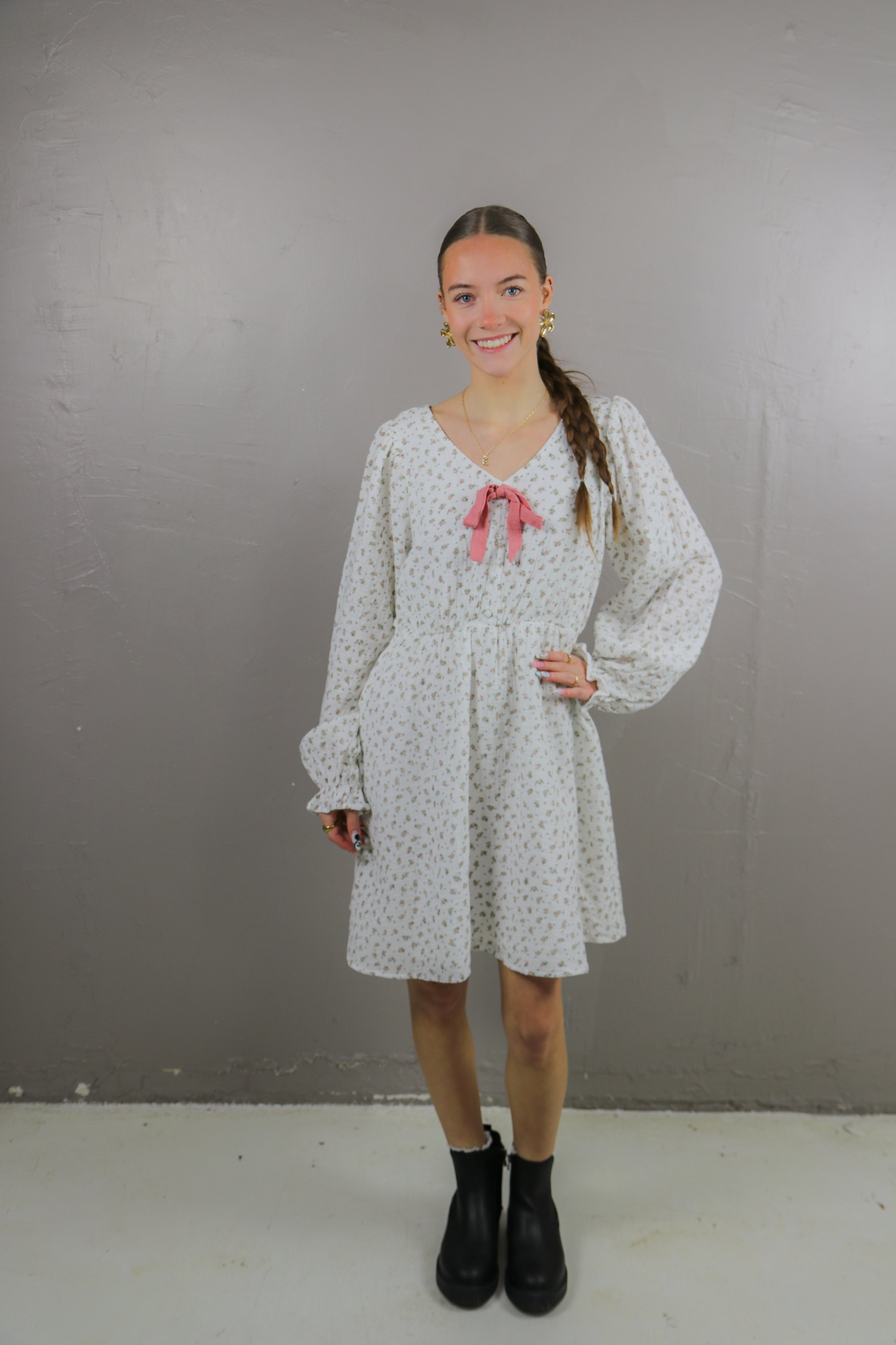 The Salem in Ballet Botanica Knee Length Dress Mikarose- Tilden Co.