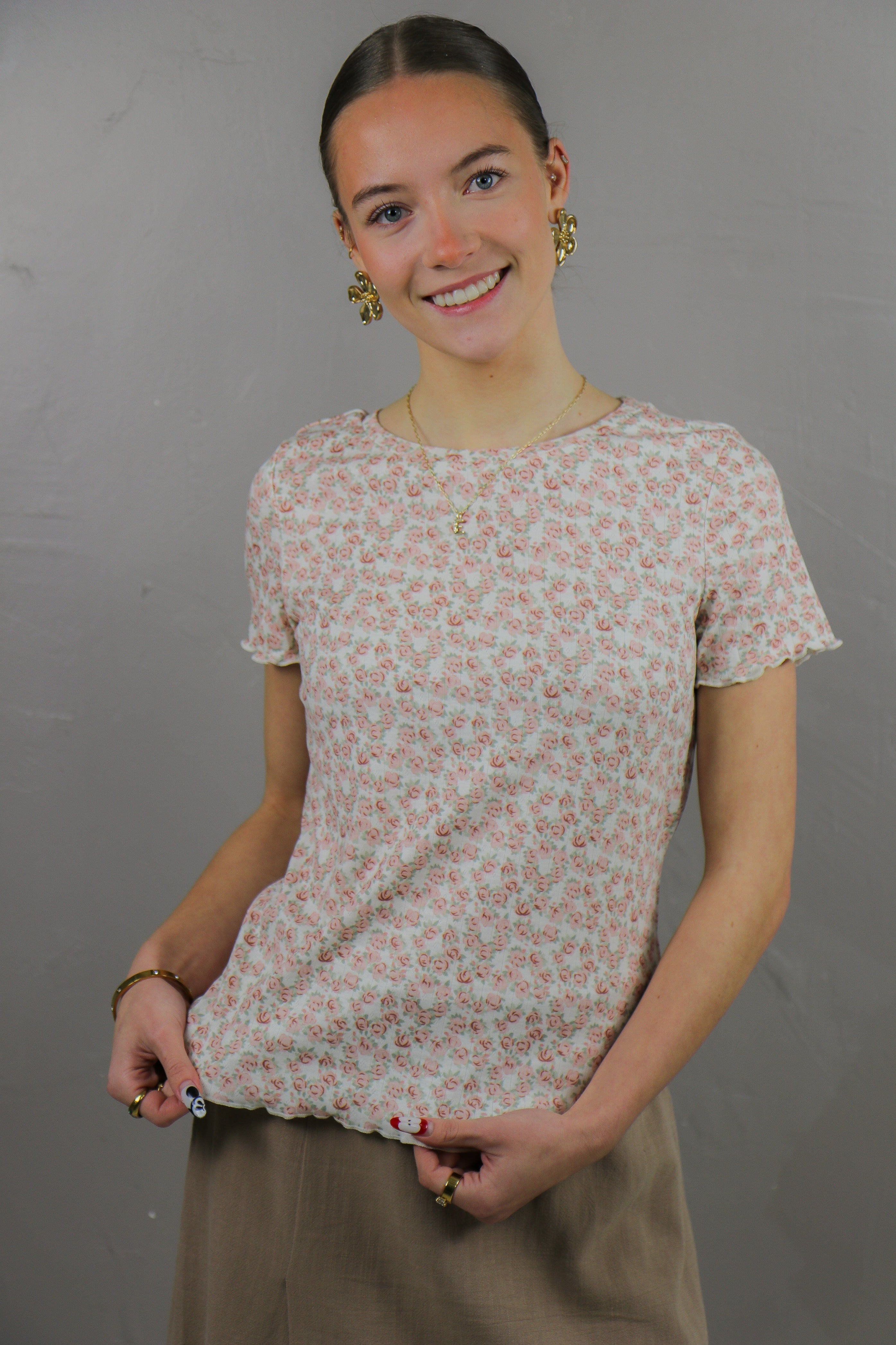 Lettuce Edge Tee in Blush Carnation Tees Mikarose- Tilden Co.