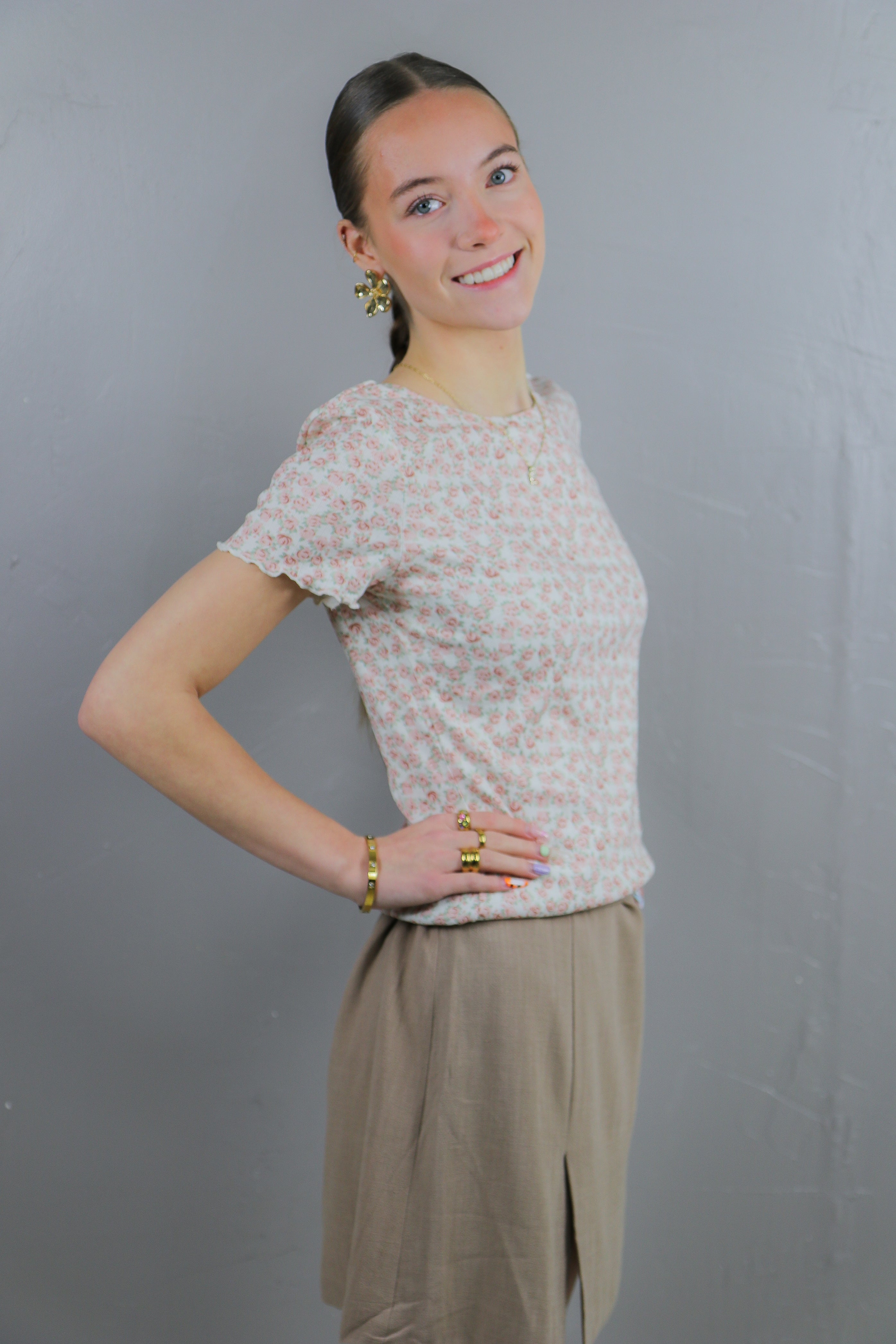 Lettuce Edge Tee in Blush Carnation Tees Mikarose- Tilden Co.