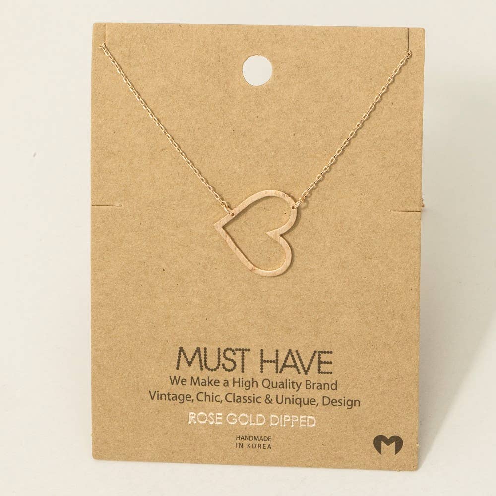 Heart Cutout Necklace R R Necklace Fame Accessories- Tilden Co.
