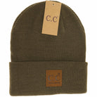 Unisex Classic Oversized Logo CC Beanie New Olive New Olive  beanie C.C Beanie- Tilden Co.