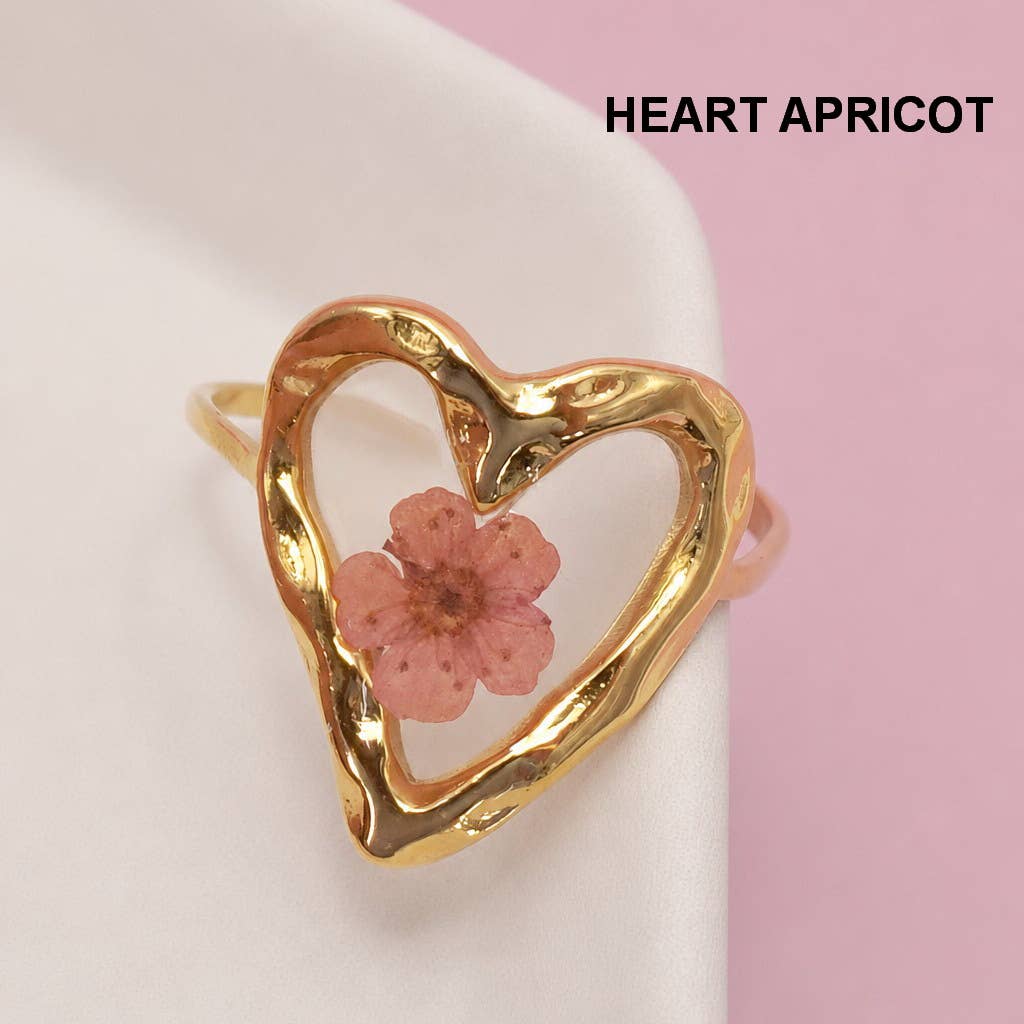 18K Stainless Steel Pressed Flower Ring | 40R104 JOSSLYN by wall to wall- Tilden Co.