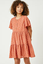 Girls Polka Dot Button Detail Mini Dress Girl's Dress Hayden LA- Tilden Co.