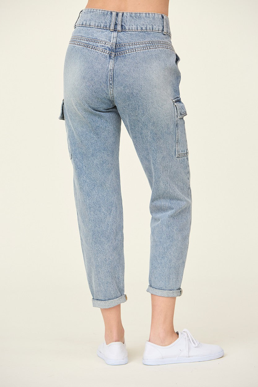 Utility Style Jogger Denim Jean jeans Tea n Rose- Tilden Co.