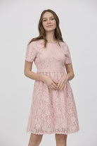 Laced in Grace Dress Baby Pink / Small Baby Pink Small Knee Length Dress Tea n Rose- Tilden Co.