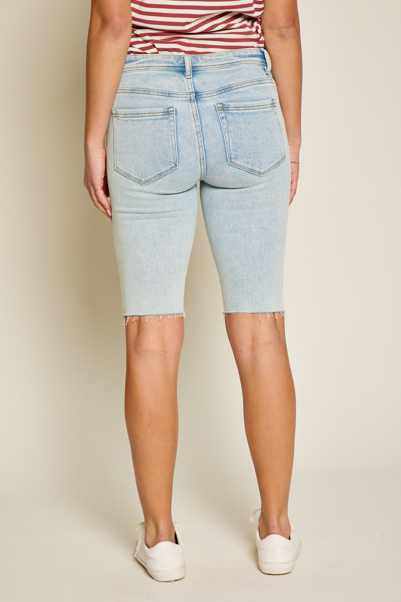 Mid Rise Skinny Bermuda Shorts Bermuda Shorts Tea n Rose- Tilden Co.