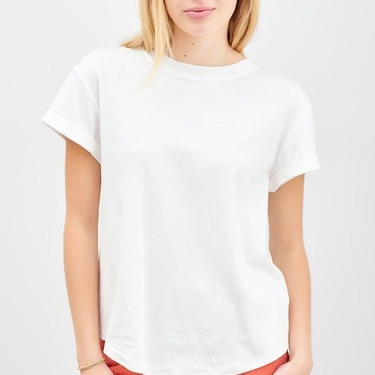 Jane Simple Short Sleeve T-Shirt- Final Sale White / Small White Small shirt Polagram- Tilden Co.