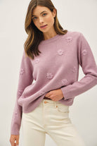 Floral Embroidered Oversized Sweater Small Small Be Cool- Tilden Co.
