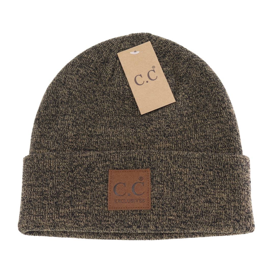 Unisex Classic Oversized Logo CC Beanie Brown Mix Brown Mix  beanie C.C Beanie- Tilden Co.