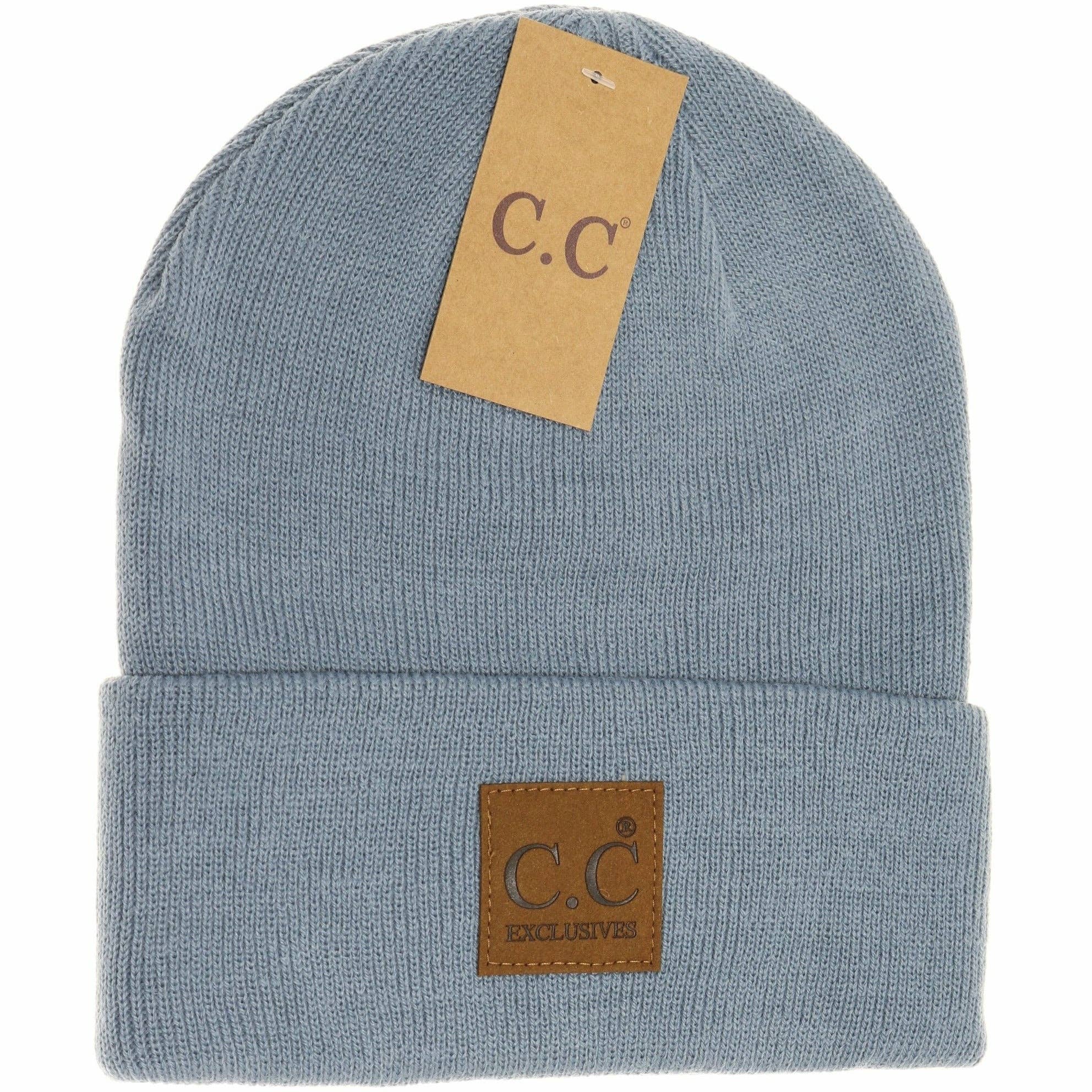 Unisex Classic Oversized Logo CC Beanie Denim Denim  beanie C.C Beanie- Tilden Co.