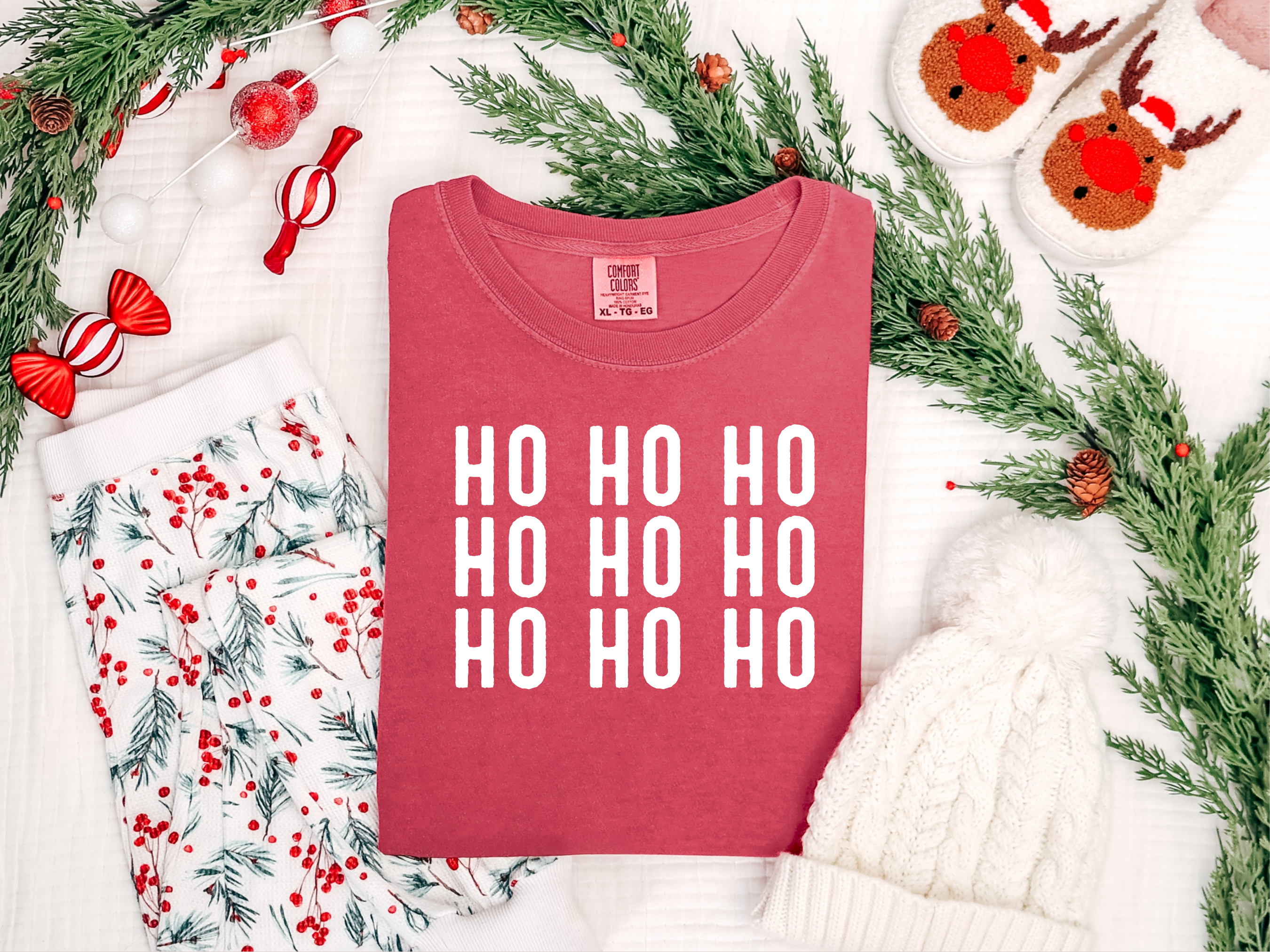 Ho Ho Ho Stacked Graphic Tee and Sweatshirt Womens Ave Shops- Tilden Co.