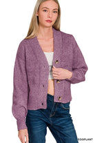 Driftwood Days Cardigan Eggplant / Small Eggplant Small Sweater Zenana- Tilden Co.