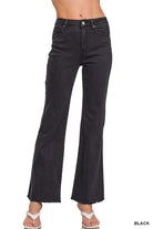 Acid Wash Wide Leg Cutoffs Casual Pants Zenana- Tilden Co.