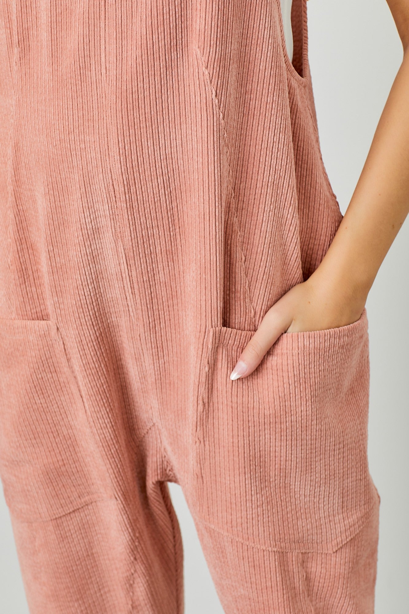 Corduroy Scoop Neck Overalls Jumpsuits & Rompers Polagram- Tilden Co.