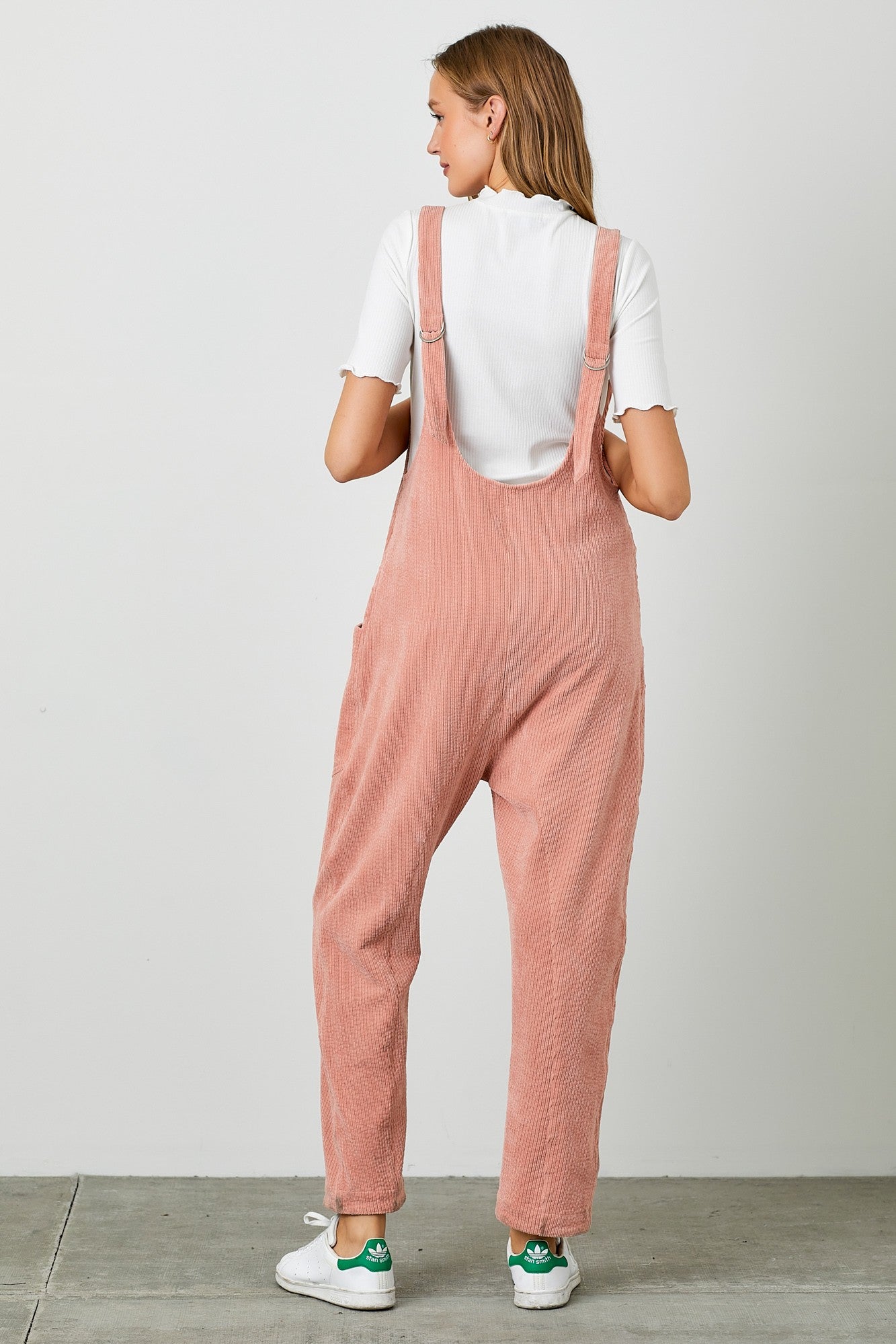 Corduroy Scoop Neck Overalls Jumpsuits & Rompers Polagram- Tilden Co.