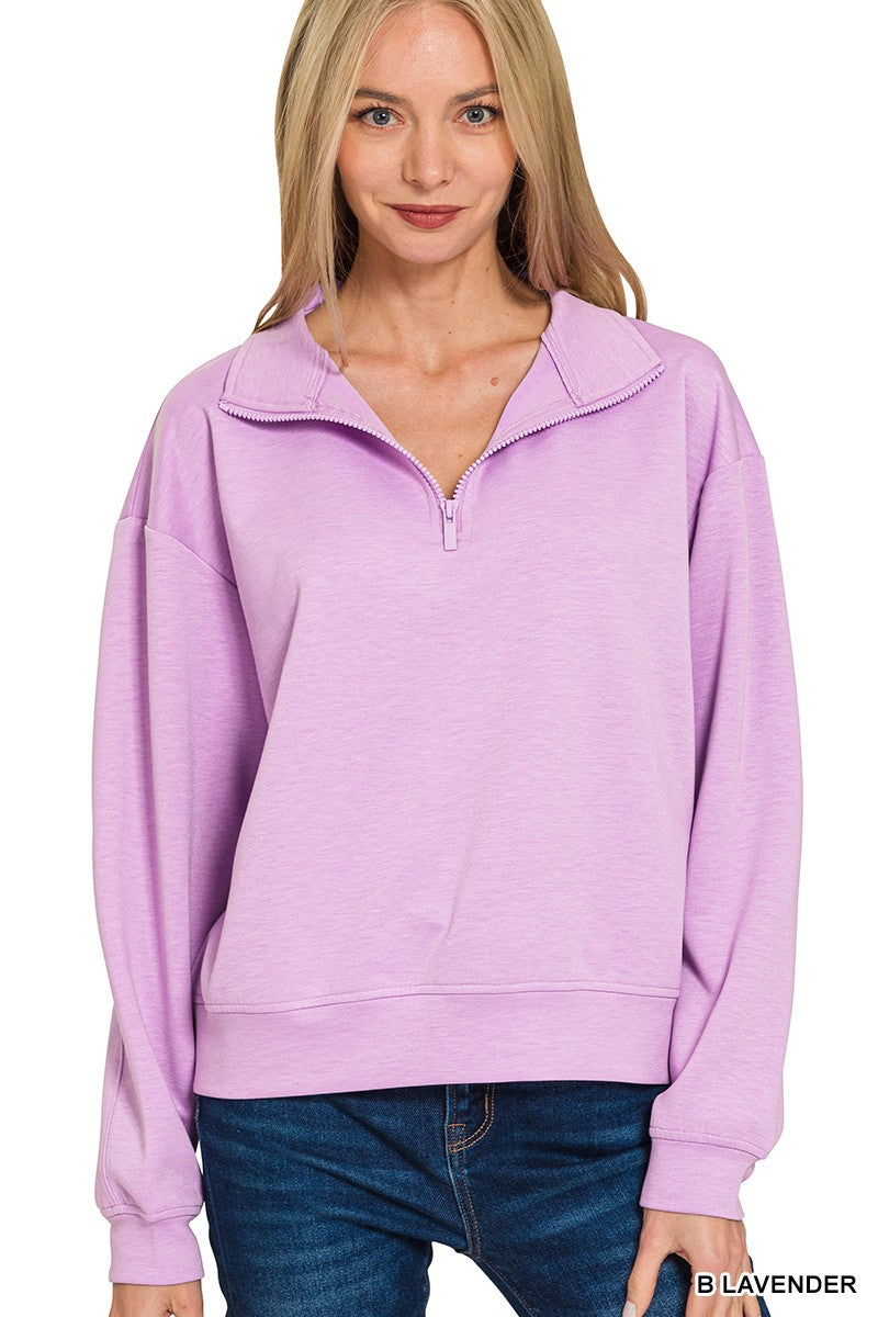 Cloudline Scuba Half-Zip Pullover half zip pullover Zenana- Tilden Co.