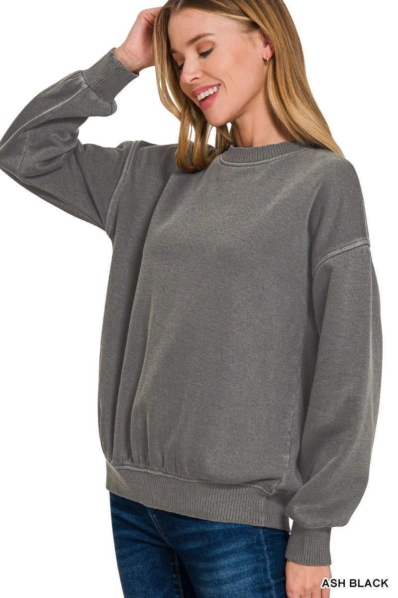 Everyone's Favorite Pullover Ash Black / Small Ash Black Small Sweatshirt Zenana- Tilden Co.