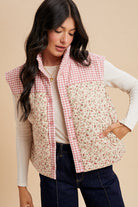 Pink Meadow Quilted Vest vest AnnieWear- Tilden Co.
