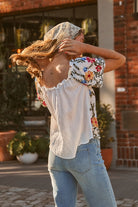 Floral Embroidered Two Way Off The Shoulder Blouse Blouse so me- Tilden Co.