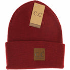 Unisex Classic Oversized Logo CC Beanie Burgundy Burgundy  beanie C.C Beanie- Tilden Co.