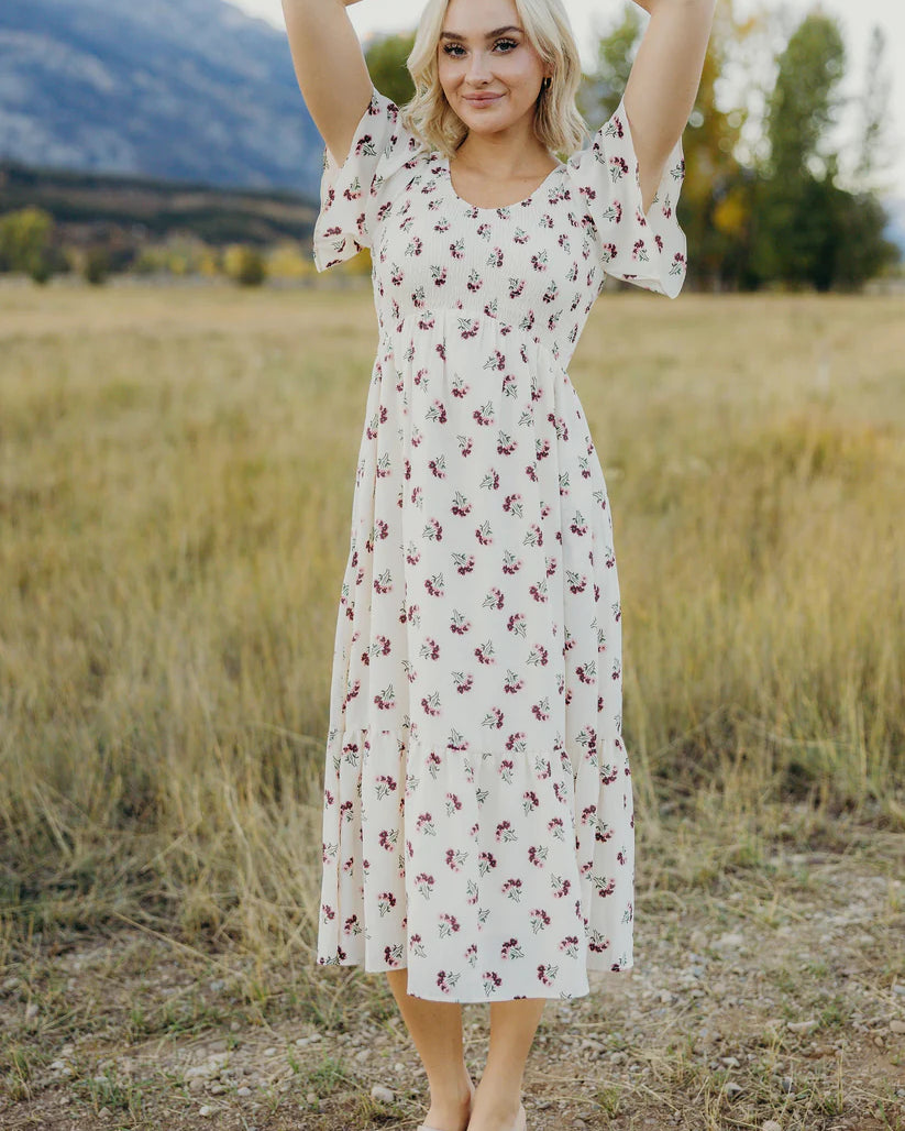 Kendall Dress in Lilac Tangle Midi Dress Mikarose- Tilden Co.