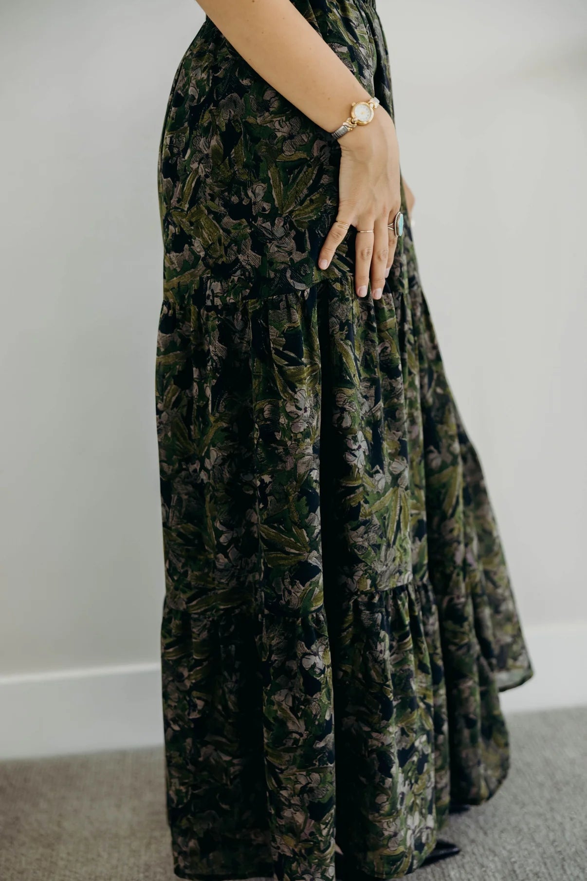 Tiered Boho Skirt in Heritage Ivy Long Sleeve Shirts and Tops Mikarose- Tilden Co.