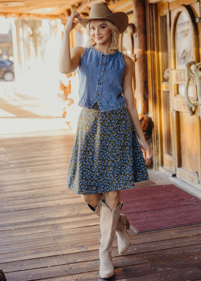 Midi Slip Skirt in Wild Mesa Midi Skirt Mikarose- Tilden Co.