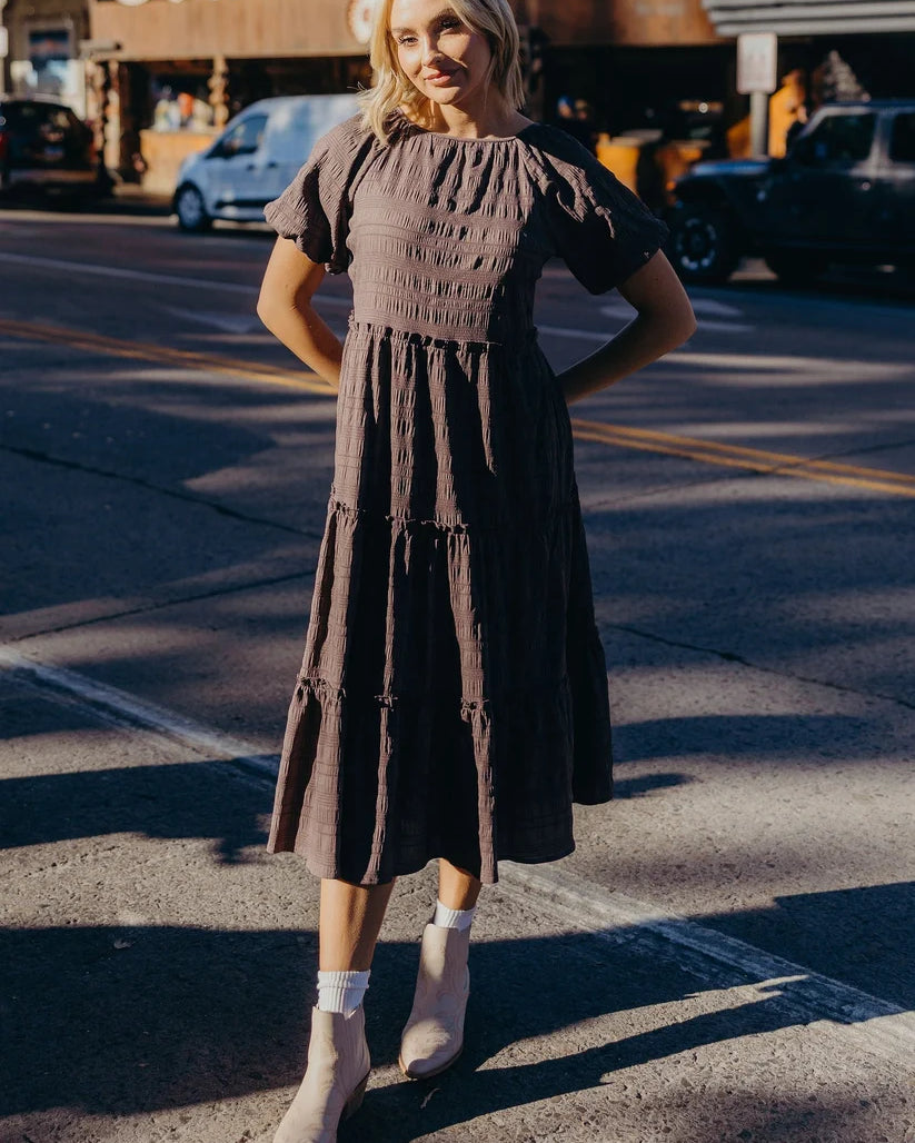 The Serena Dress in Mushroom T-Shirt Mikarose- Tilden Co.