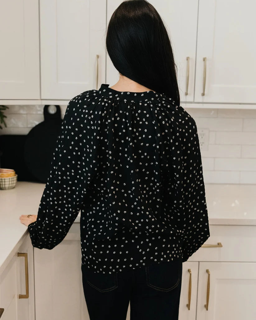 Button Blouse in Hidden Garden T-Shirt Mikarose- Tilden Co.