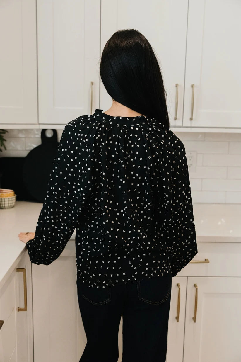 Button Blouse in Hidden Garden T-Shirt Mikarose- Tilden Co.