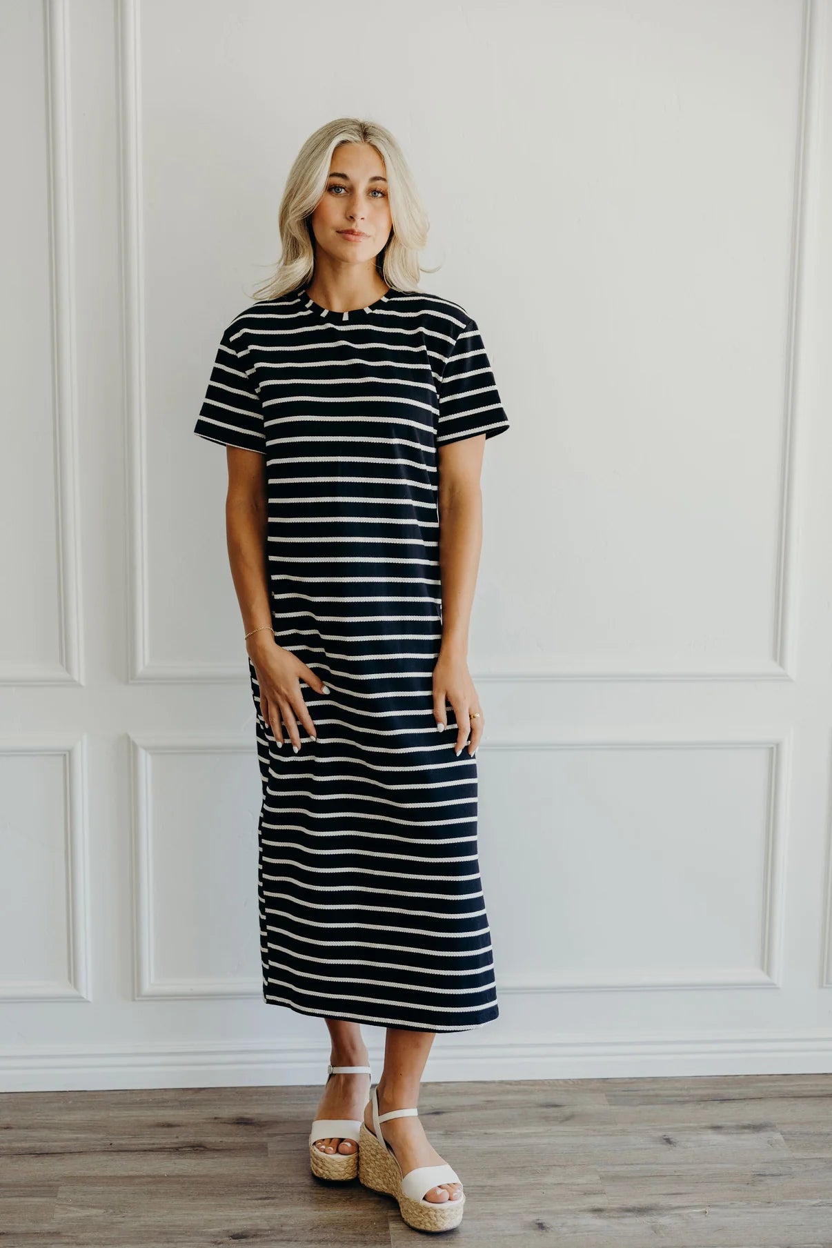 Jett Dress in Ivory Striped Dress Mikarose- Tilden Co.