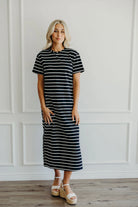 Jett Dress in Ivory Striped Dress Mikarose- Tilden Co.