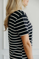 Jett Dress in Ivory Striped Dress Mikarose- Tilden Co.