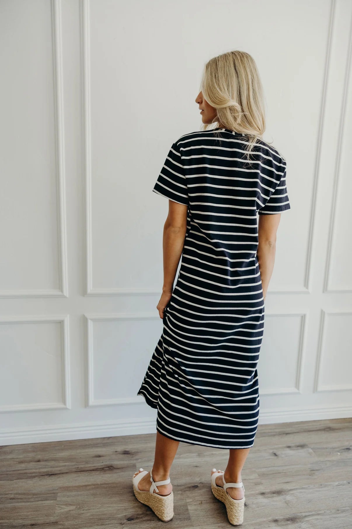 Jett Dress in Ivory Striped Dress Mikarose- Tilden Co.