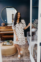 The Claude Dress in Cocoa Bud Shirts & Tops Mikarose- Tilden Co.