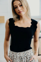 Sweater Tank in Black Cardigan Mikarose- Tilden Co.