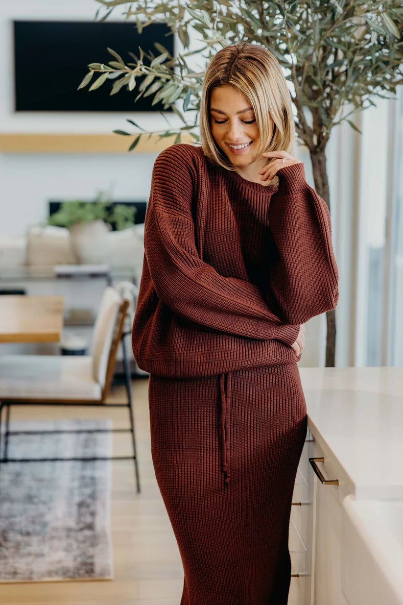 Oversized Sweater in Maple Shirts & Tops Mikarose- Tilden Co.