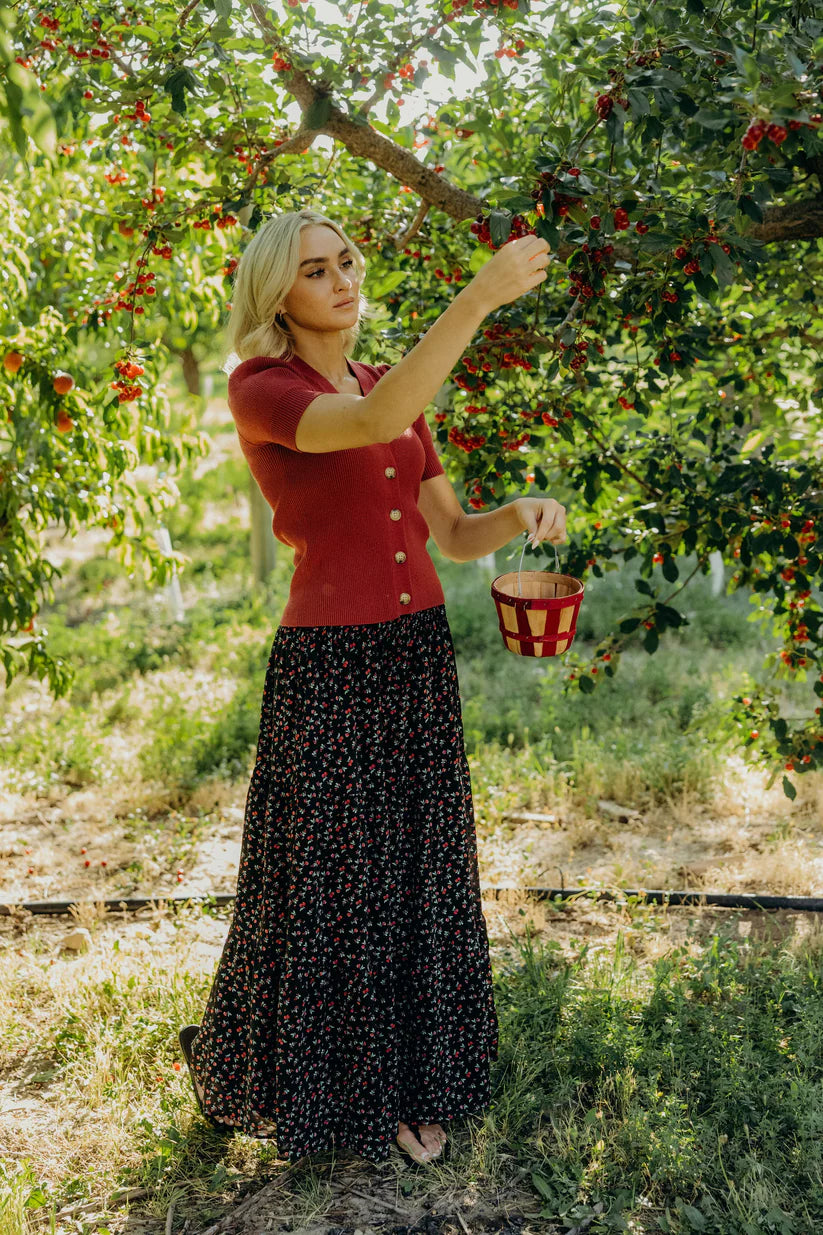 Maxi Skirt in Cherry Punch maxi dress Mikarose- Tilden Co.