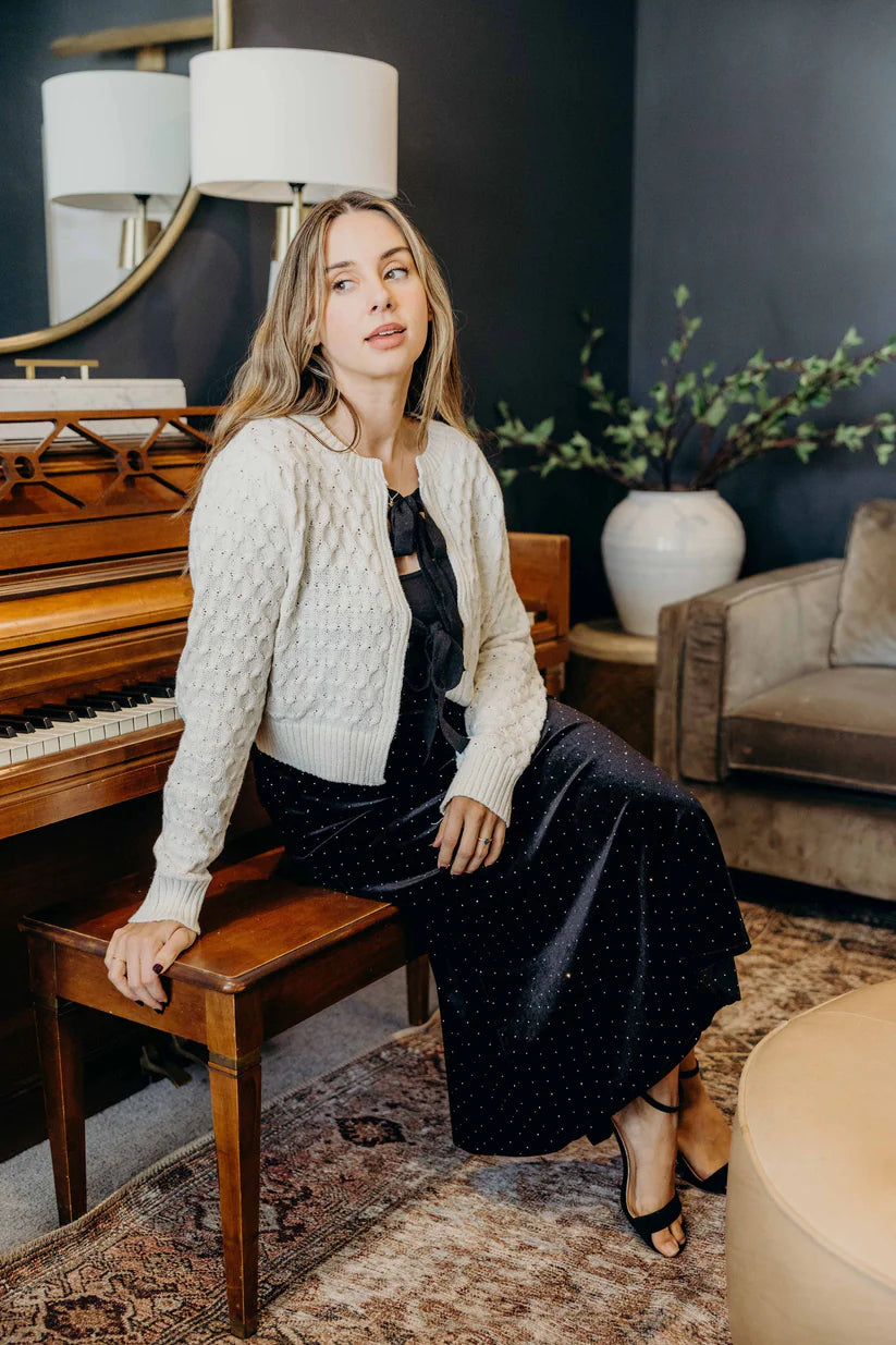 Marshmallow Yarn Knit Cardigan Dress Mikarose- Tilden Co.