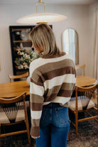 Striped Chunky Sweater in Brown Varisty Shirts & Tops Mikarose- Tilden Co.