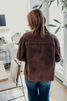 Double Pocket Jacket in Coca Mocha Long Sleeve Shirts and Tops Mikarose- Tilden Co.