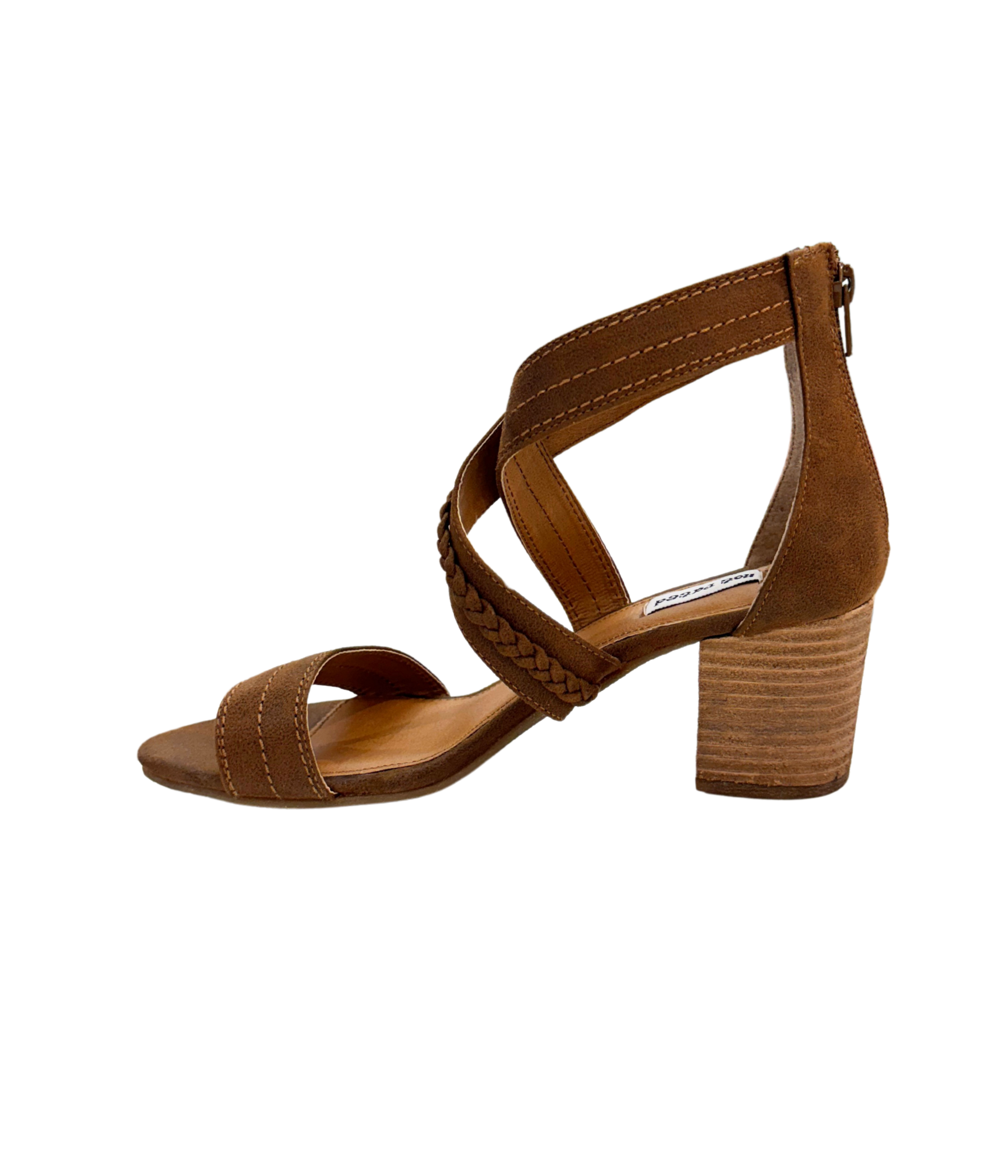 Qila Heeled Sandal in Tan 130 Sandals Naughty Monkey- Tilden Co.