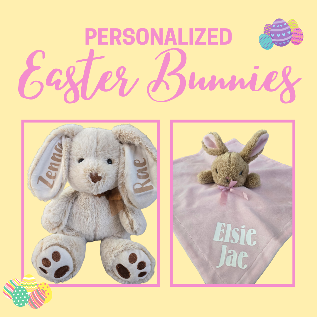 Personalized Easter Bunny Stuffies Daydreamer Creations- Tilden Co.