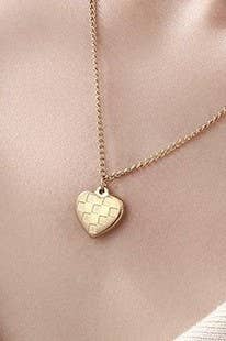 18K Stainless Steel Checker Necklace JOSSLYN by wall to wall- Tilden Co.