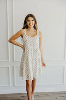 Maddie Dress in Vintage Garden Knee Length Dress Mikarose- Tilden Co.
